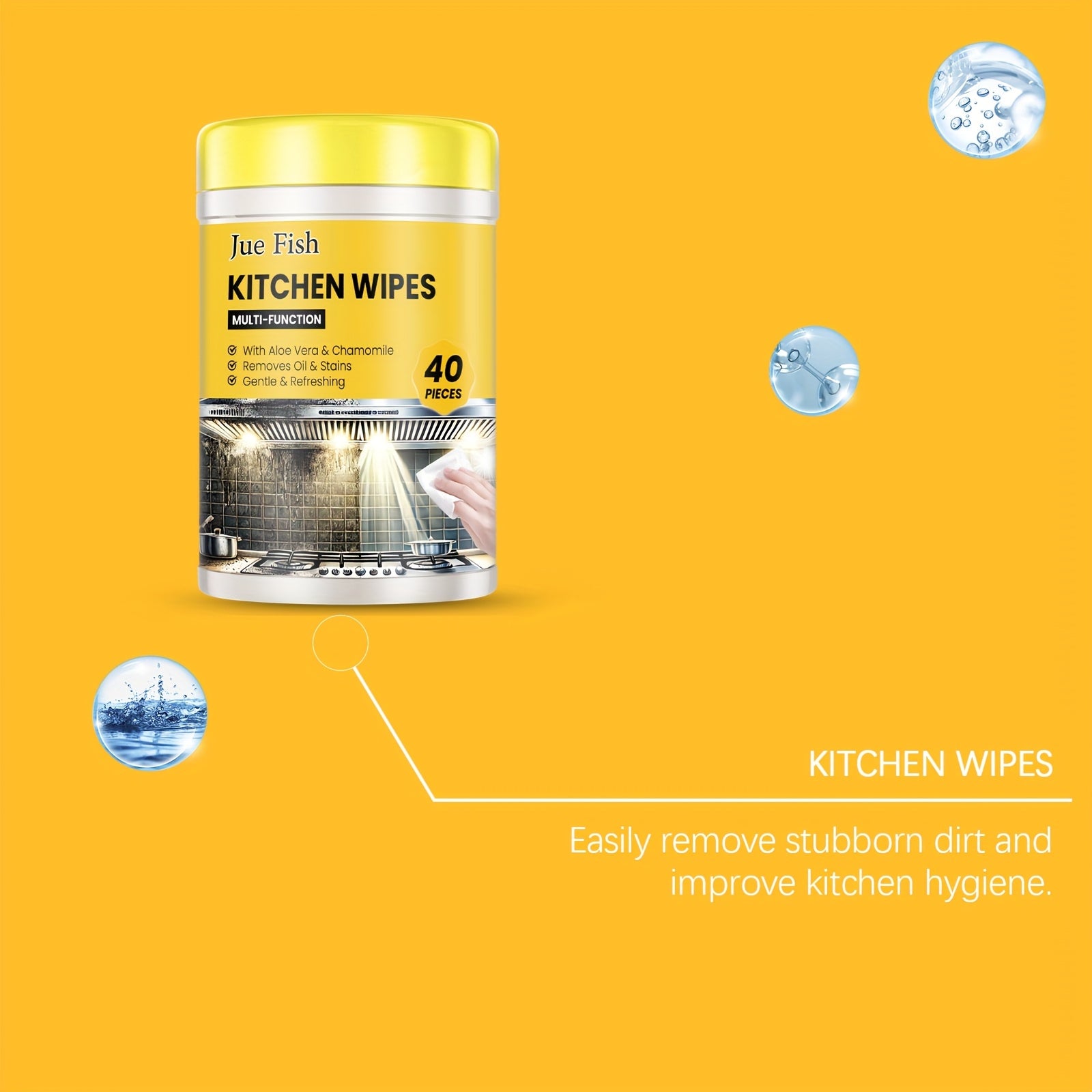 3pcs Kitchen Wet Wipes, Multi-functional Kitchen Heavy Grease Cleaning Wet Wipes - Easily And Effectively Remove Grease And Stains -40pcs