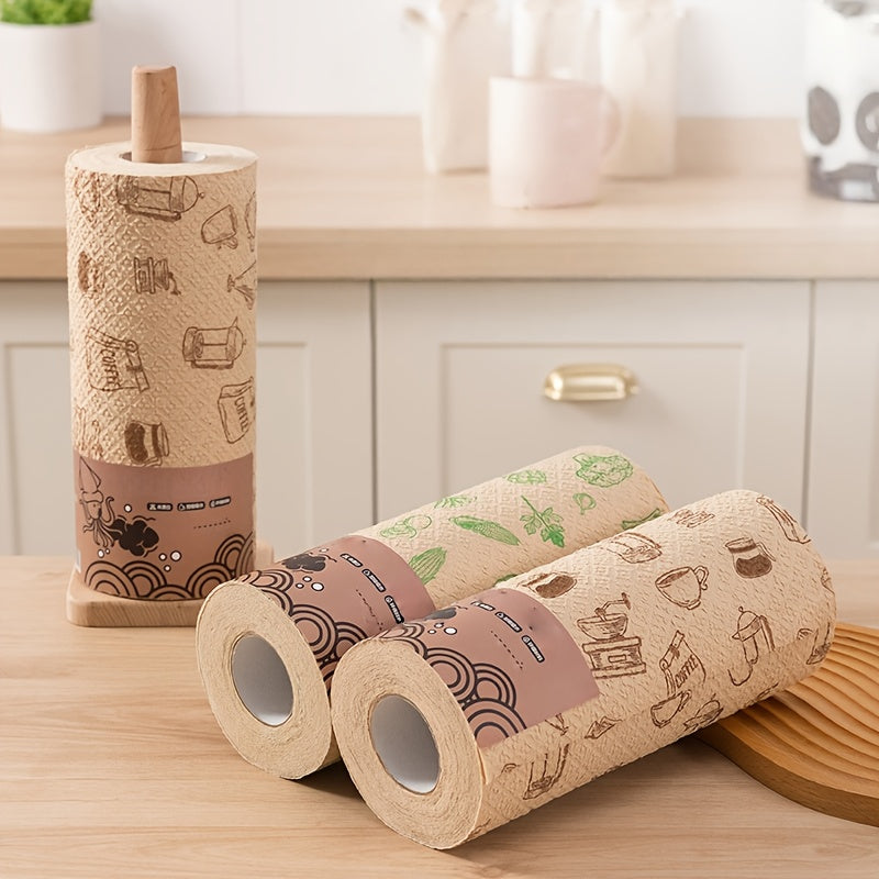 A Roll with a Total Length of 492.13 inch, Featuring High Toughness Disposable Lazy Cloths, Reusable Cleaning Wipes, Household Kitchen Towel Rolls, Dishcloths, Multifunctional Towel Alternatives, Suitable for Cleaning Supplies in Living Rooms