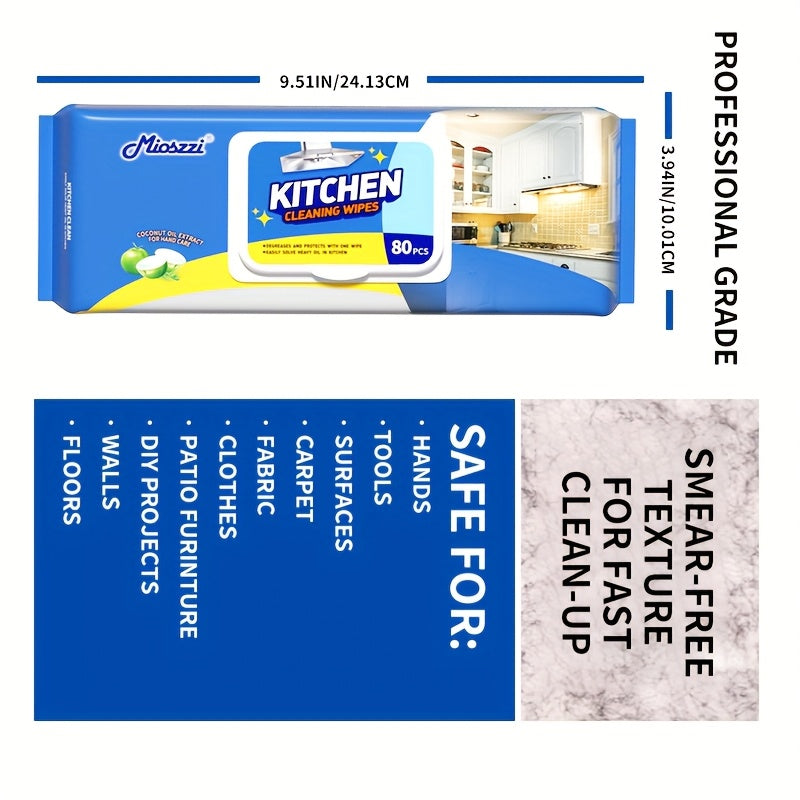 Multi-Surface Kitchen Cleaning Wipes For Party Preparation, Barbecue, Outdoor RV, Degreasing, Heavy Duty Oil Removal, Granite, Wood, Floor Refrigerator, Grills, Stoves, Knives, Tongs Safe, Paper Towel 2 Packs 160Wipes\u002F4Packs 320Wipes